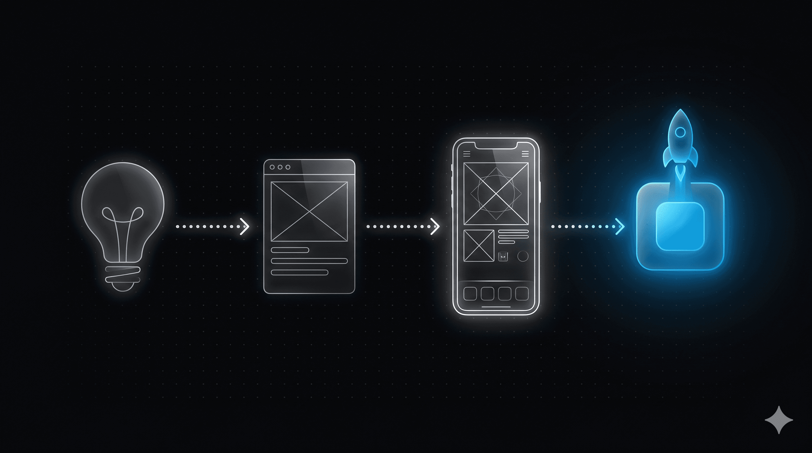 a startup founder reviewing app wireframes on a screen
